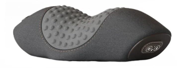Nape heated neck pillow in Charcoal, side view